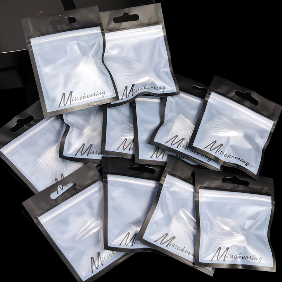 Misscheering Nagelaufkleber, 140 Stück, Mandel Quadrat, Transparent, Glänzend - Bild 4