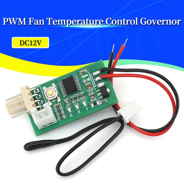 Javino 12V DC PWM Lüfter Temperaturregelung und Geschwindigkeitsregler in Grün - Bild 1