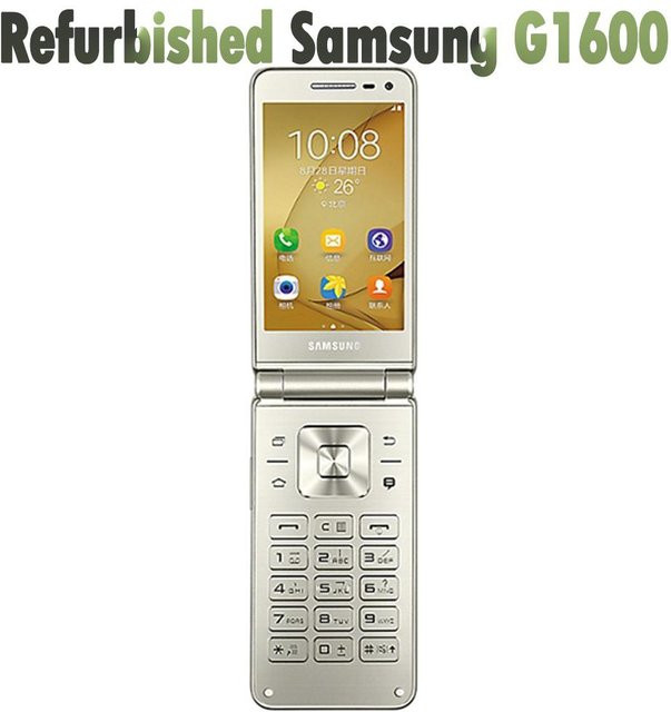 Samsung Galaxy Folder G1600 Refurbished Mobiltelefon in Gold mit 3,8 Zoll Display, 2 GB RAM und 16 GB ROM - Bild 1