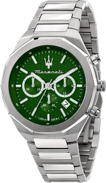 Maserati Chronograph, Quarz, Edelstahl, Grün, Herren, 45 mm - Bild 1