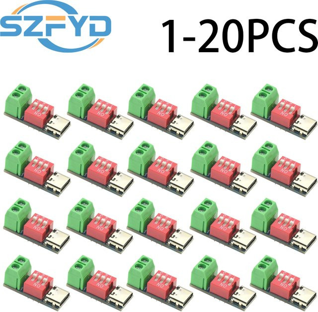 SZFYDOSH PD-Schnelllade-Testplatine mit USB Typ C, einstellbares PD-Trigger-Modul, 5–20 V, 100 W, Multicolor - Bild 1