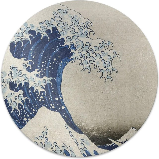 Tulup Bodenschutzmatte für Bürostühle mit japanischem Design in Blau, B/T: 100 x 100 cm - Bild 1