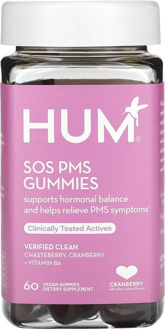 HUM Nutrition SOS PMS Gummibärchen, Cranberry, 60 Stück, vegan - Bild 1