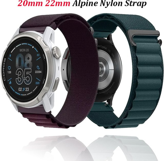 COROS Alpine Nylonband, Schwarz, Unisex, 20mm 22mm - Bild 1
