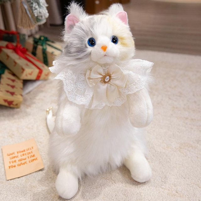 Elegante Königskatze Plüschtier, weiße Kätzchenpuppe, 50cm, ab 14 Jahre - Bild 1