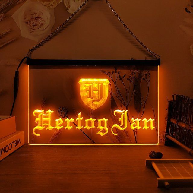 Hertog Jan LED Neon Schild Gelb mit 3D Schnitzerei für Home Decor und Wanddekoration - Bild 1