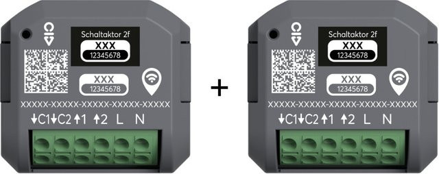 Busch-Jaeger Schaltaktor free@home wireless 2er-Set zur Lichtsteuerung, Unterputz, 2-Kanal, 4,3 A, Grau - Bild 1