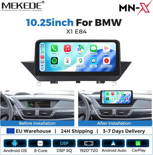 MEKEDE Android 14 Autoradio mit 128GB Speicher und Wireless CarPlay für BMW X1 E84 2009 - 2015, 8-Kern Multimedia-Player mit DSP und GPS, Schwarz - Bild 1