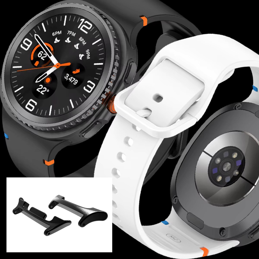 CAOWTAN Adapter für Samsung Galaxy Watch, Edelstahl, Schwarz, Unisex - Bild 2