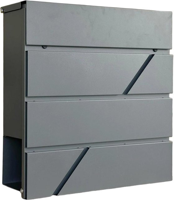 Abschließbarer Briefkasten aus Eisen von Relaxdays mit Zeitungsfach in Anthrazit, B/T/H: 37 x 37 x 11 cm - Bild 1
