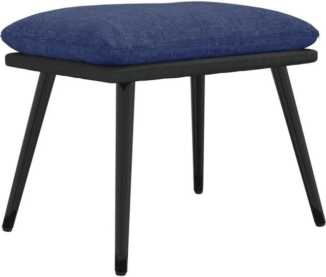 vidaXL Fußhocker Blau Modell 3 aus Stoff und Kunstleder, B/T/H: 45 x 29,5 x 39 cm - Bild 1
