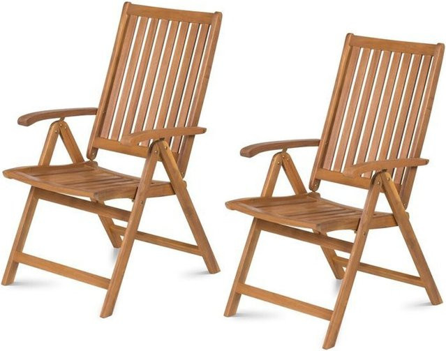 Fieldmann Verstellbare Stühle FDZN 4001-T aus Akazienholz in Grün und Braun - Bild 1