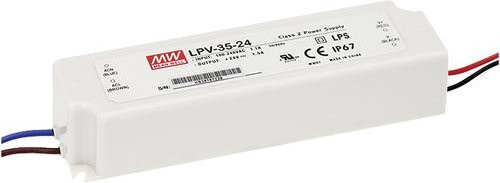 Mean Well LPV-35-5 LED-Trafo Konstantspannung 25W 5V/DC 0-5A weiß IP67 nicht dimmbar - Bild 1