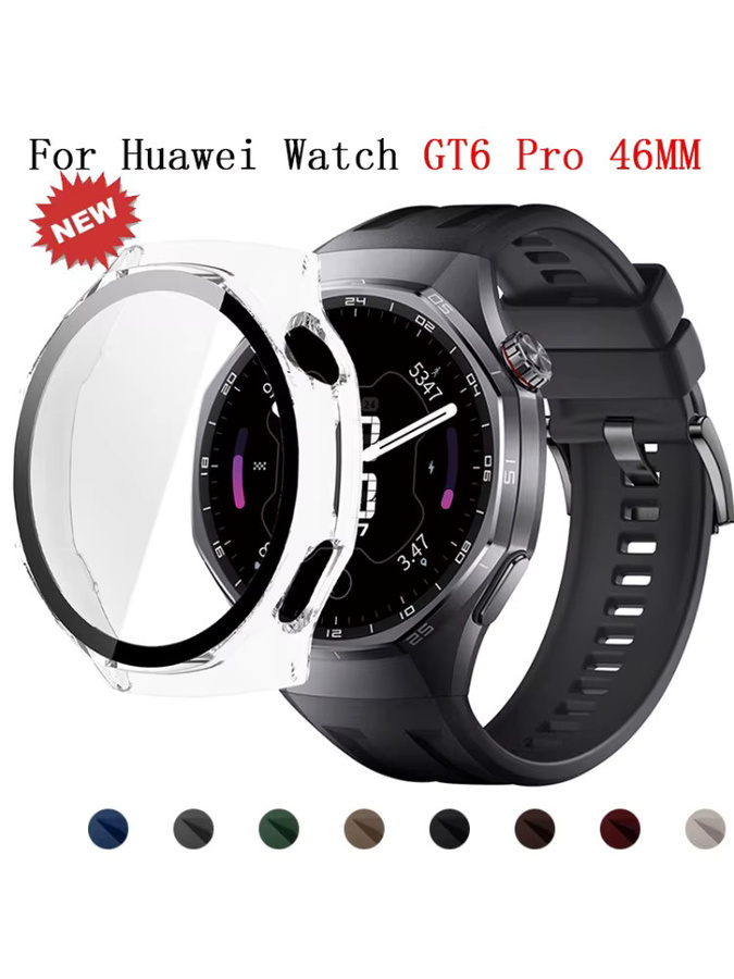 OAKCHARM Schutzset für Huawei Watch GT6 Pro 46mm mit Silikon Armband und PC Schutzhülle inklusive gehärtetem Schutzfilm - Bild 4