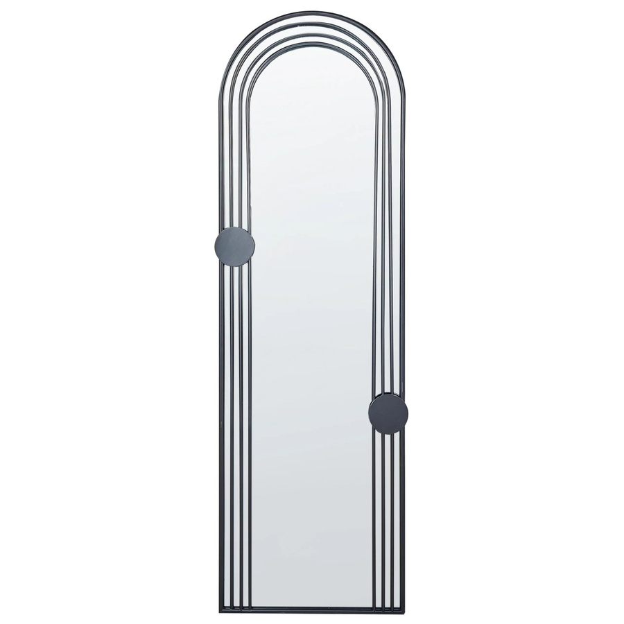 Beliani Wandspiegel AJAIN in Schwarz aus Metall und Glas mit geometrischem Design, B/H: 45 x 146 cm - Bild 2