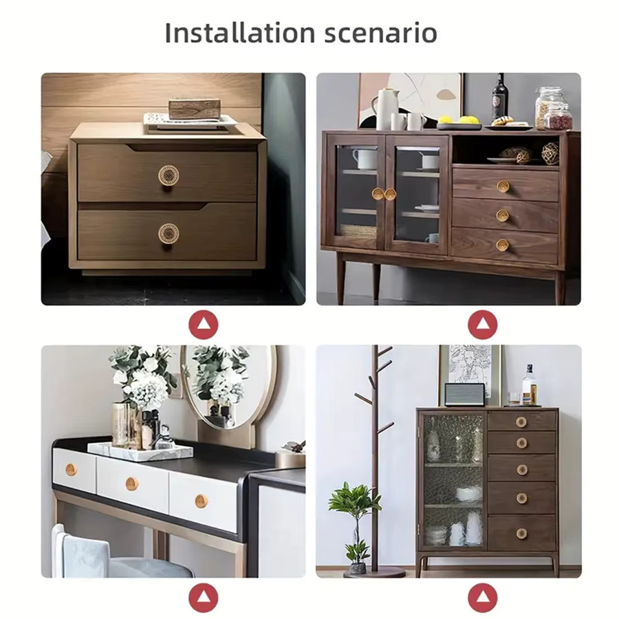 12 Möbelgriffe im Bohemien-Stil mit Sonnenblumen-Design für Kommoden und Küchenschränke - Bild 2