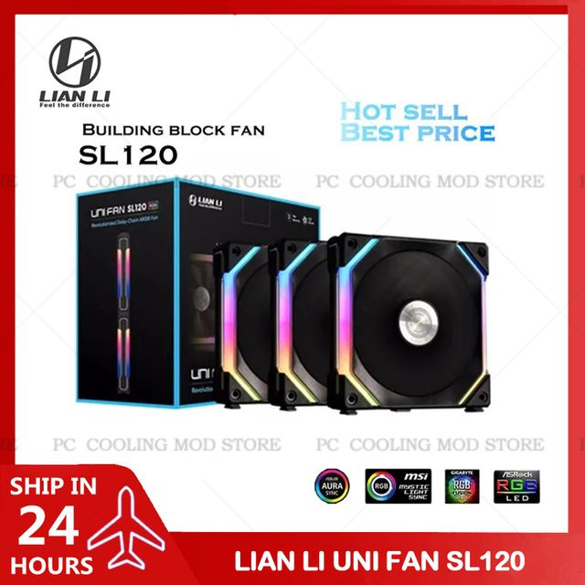 Lian Li UNI FAN SL120 AL120 RGB Lüfter-Kit mit Smart PWM-Steuerung und ARGB in Schwarz oder Weiß - Bild 1