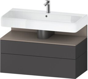Duravit Waschtischunterschrank Qatego Wandhängend Grau Matt B/T/H: 99 x 47 x 59 cm - Bild 1
