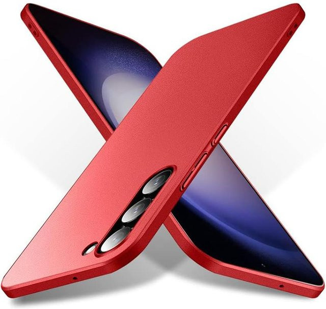 Ultradünne matte PC Rückschale für Samsung Galaxy S24 S23 S22 S21 S20 A55 A54 A34 A24 A14 A23 A53 A73 Fe Plus Slim in Rot - Bild 1