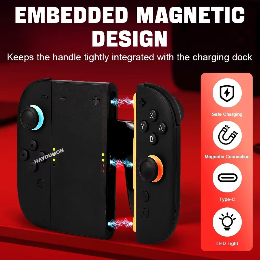 HeroAngel Ladegriffhalterung und tragbare Ladestation für Nintendo Switch Controller in Schwarz - Bild 4