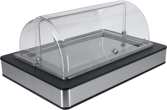 VEGA Buffetvitrine Fundale mittel GN 1/1 aus Edelstahl in Anthrazit und Silber, B: 42,5 cm, T: 63 cm, H: 27,4 cm - Bild 1