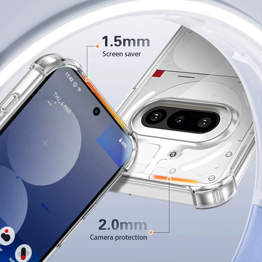 Transparente Acryl-Schutzhülle für Nothing Phone Modelle, Stoßfeste Rückabdeckung mit Bumper - Bild 3