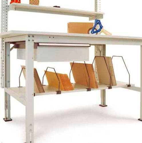Manuflex AS1132 Zwischenboden mit Bügel für PACKPOOL Packtische, Farbe: Weiß, B/T/H: 1500 x 500 x 560 mm - Bild 1