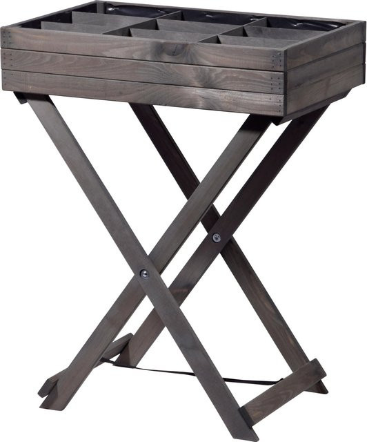 Dobar Klappbarer Kräutertisch aus Kiefernholz in Grau BxHxT: 58 x 75 x 38 cm - Bild 1