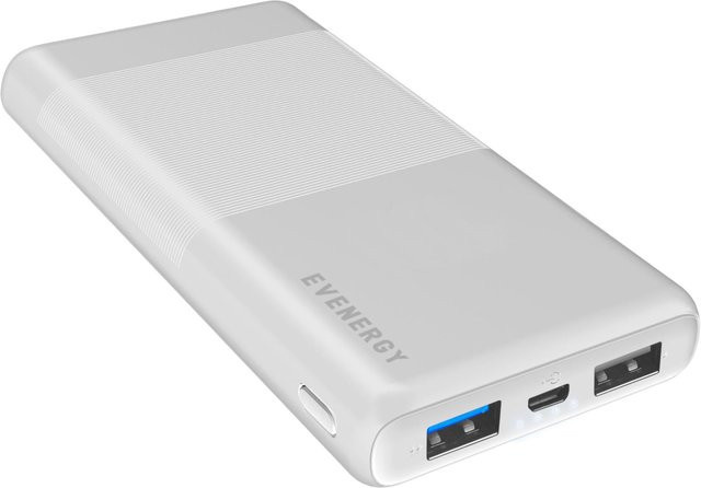 SBS Power Bank mit Schnellladefunktion, 10.000 mAh und zwei USB-A-Anschlüssen, Weiß - Bild 1