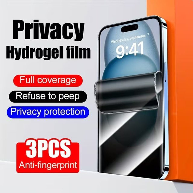 3er-Pack Privatsphäre Hydrogel-Displayschutz für Realme GT2 GT3 G85 GT5 Pro GT6 GT7Pro Neo7X Neo7 Turbo Anti-Spy Schutzfolie in Transparent - Bild 1