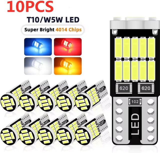 XMSJ T10 W5W 194 501 LED Auto Innenbeleuchtung Canbus Fehlerfrei mit 26 SMD 4014 Chips in Cool White - Bild 1