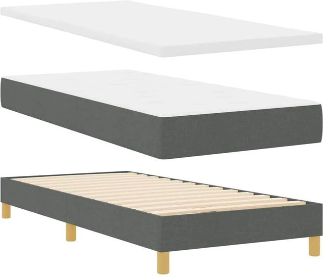 vidaXL Boxspringbett mit Matratze in Grau, B/T: 200 x 100 cm - Bild 1