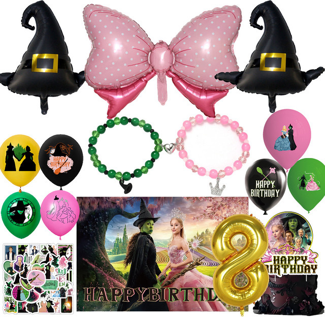 Potdemiel Geburtstagsparty-Dekoration Set mit Zahlenballon und Hexe-Motiv, Mehrfarbig, Höhe: 81,3 cm - Bild 1