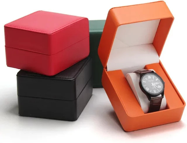 OAKCHARM Uhren-Aufbewahrungsbox aus PU-Leder und Flanell in Schwarz für Damen und Herren - Bild 1