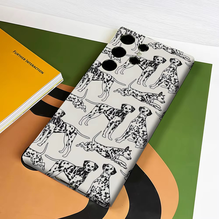 Stoßfeste Doppelschicht Handyhülle mit Dalmatiner-Muster für Samsung Galaxy S26 S25 Ultra S24 S23 Ultra Plus in Weiß - Bild 5