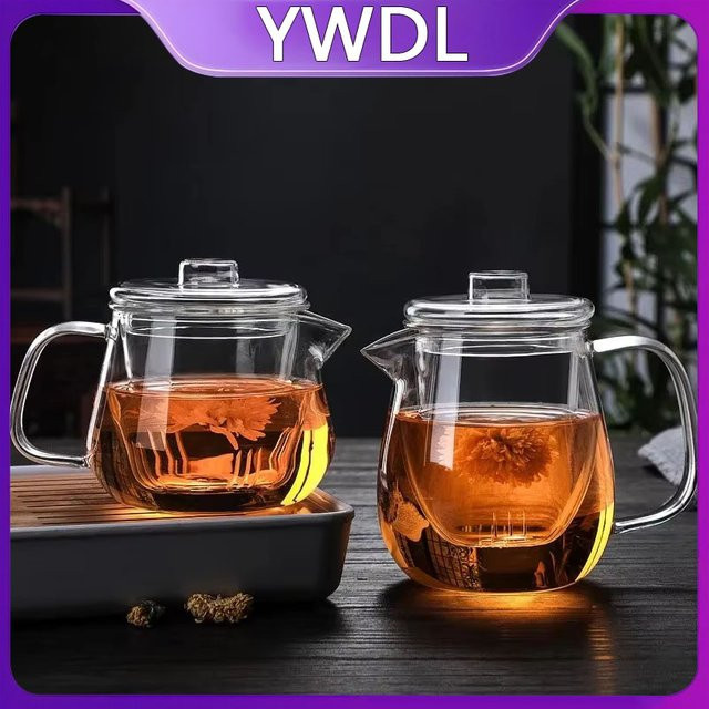 YWDL Glas-Teekanne in Pinguin-Form aus transparentem Hochborosilikat-Glas mit Filter, 480 ml oder 600 ml - Bild 1