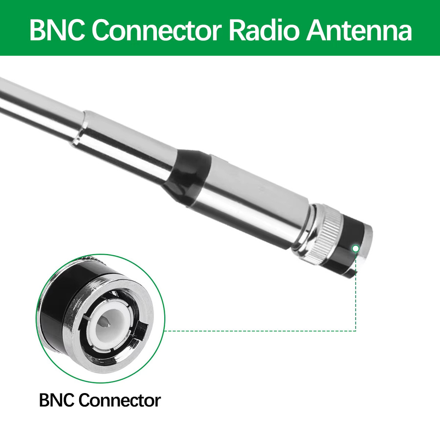 ABBREE CB Teleskopantenne 27 MHz mit BNC/SMA-Buchse in Silber für Baofeng Quansheng UV-K5 Iradio Handheld AM Radio - Bild 2