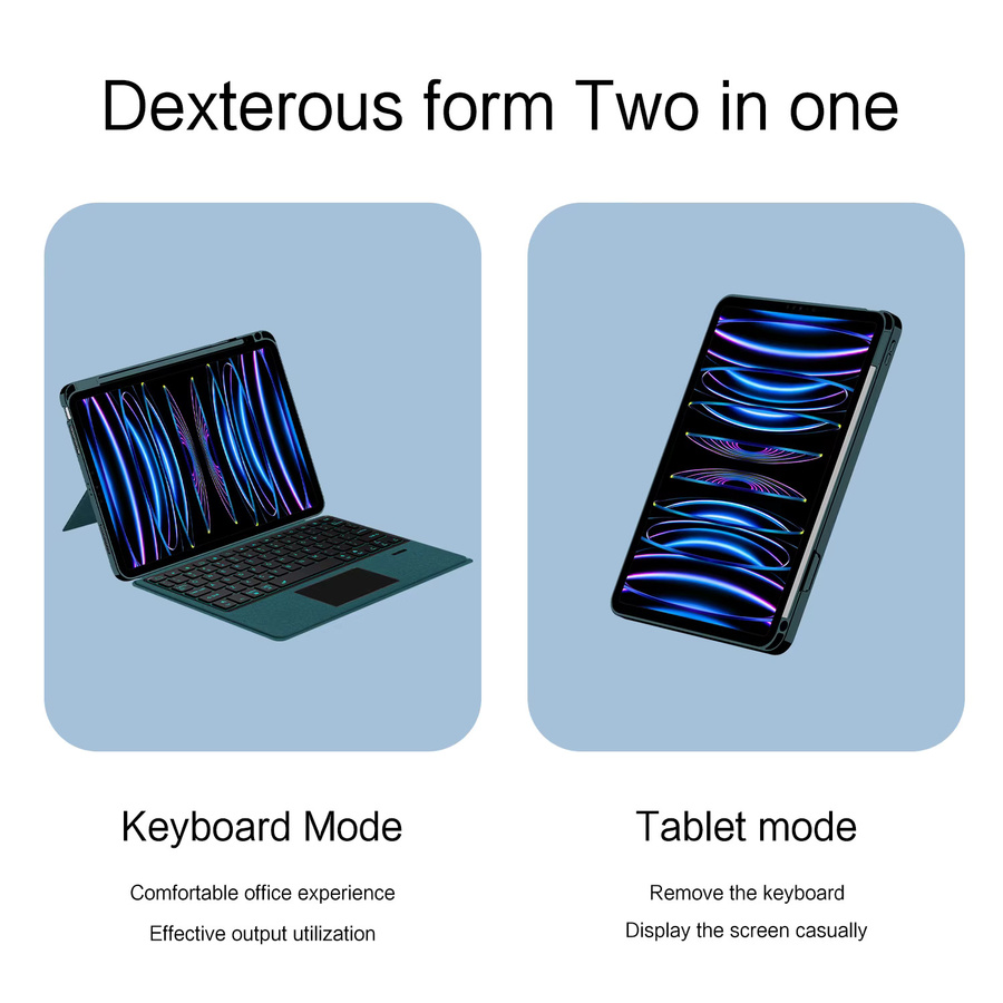 AJIUYU Magic Keyboard für iPad Air 11 Zoll M4 M3 M2 sowie iPad Pro 11 Zoll Folio Hülle mit Hintergrundbeleuchtung in Grün - Bild 5