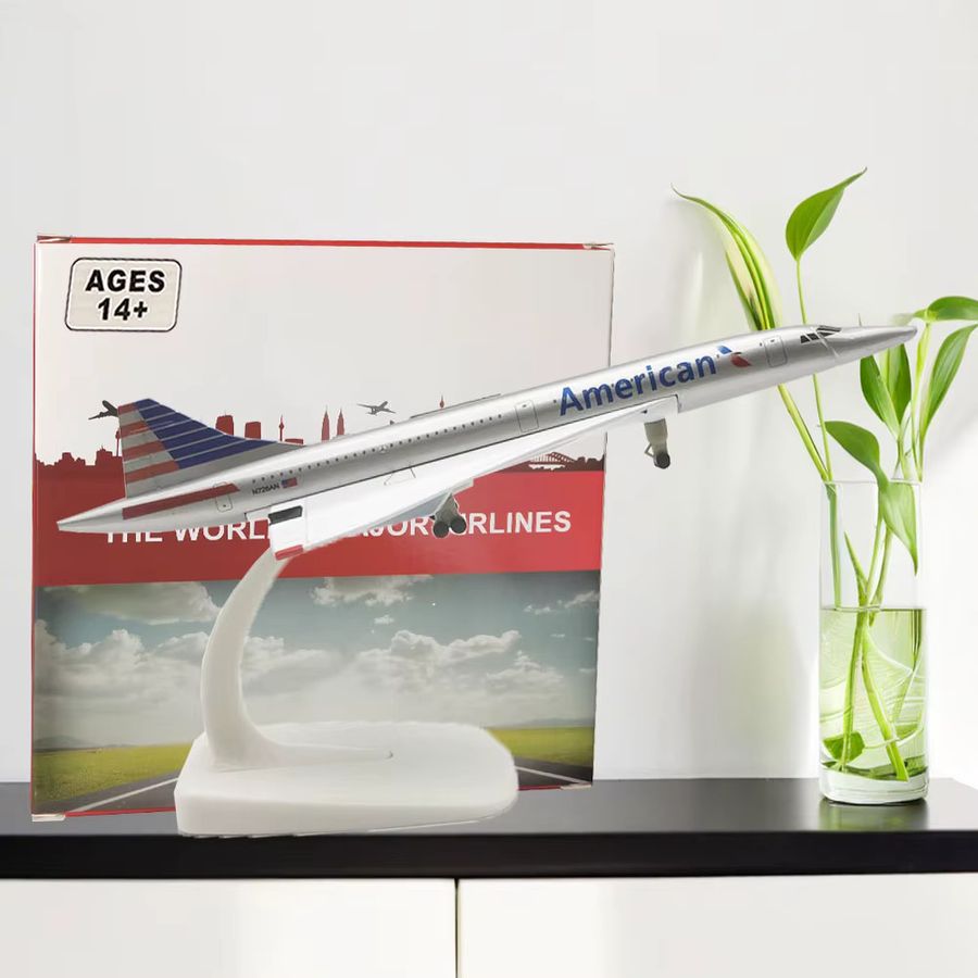 ZOCO Concorde American Airlines Flugzeug Modell aus Legierung, 20 cm Länge - Bild 2
