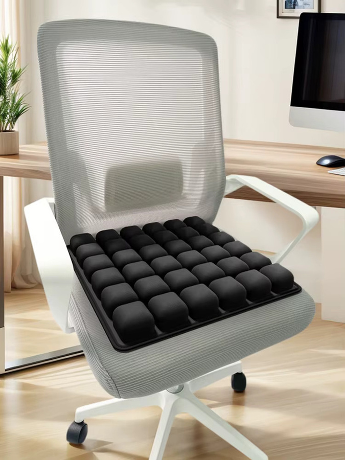 VKTECH Ergonomisches 3D-Luftkissen in Schwarz, verstellbares aufblasbares Sitzkissen und Rückenstützkissen zur Druckentlastung für Auto, Bürostuhl oder Rollstuhl - Bild 7