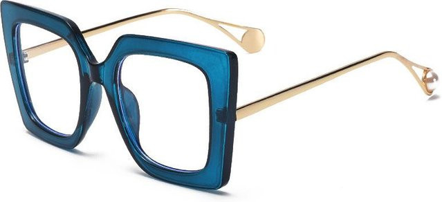 Yiran toy Korrektionsbrille Quadrat, Metall, Vollrand, Damen, transparent, blue - Bild 1