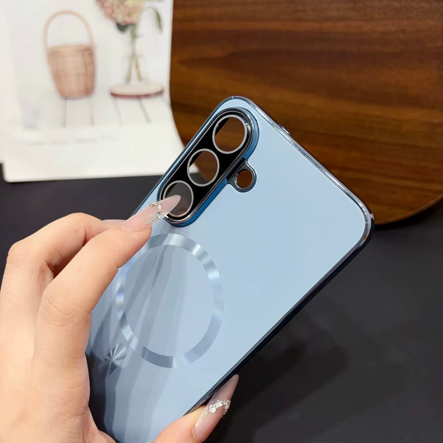 AG Mattierte Magnetische Handyhülle für Samsung Galaxy S26 S25 FE S24 S23 S22 Ultra mit MagSafe Kompatibilität für kabelloses Laden in Weiß und Blau - Bild 2