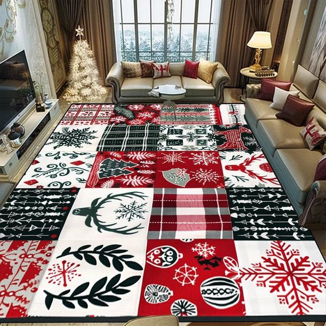 Waschbarer Amerikanischer Weihnachtsteppich von Wucifang Jewelry, Mehrfarbig, B/T: 60 x 90 cm - Bild 1