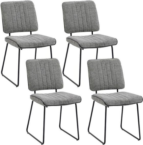 4er-Set Stühle LIAM von byLIVING in Grau mit modernem Design und Webstoff, B/H/T: 45 x 83 x 61 cm - Bild 1