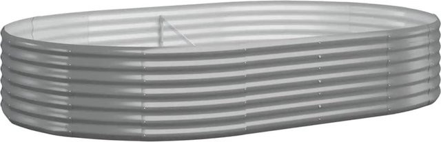 Furnicato Hochbeet aus verzinktem Stahl in Grau, B/T/H: 214 x 140 x 36 cm - Bild 1