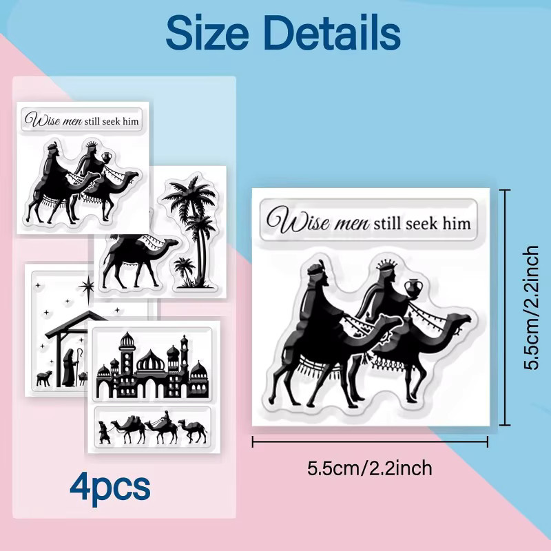 4 Stück Mini Christus Theophany Silikon Stempel für DIY Scrapbooking in Transparent - Bild 4