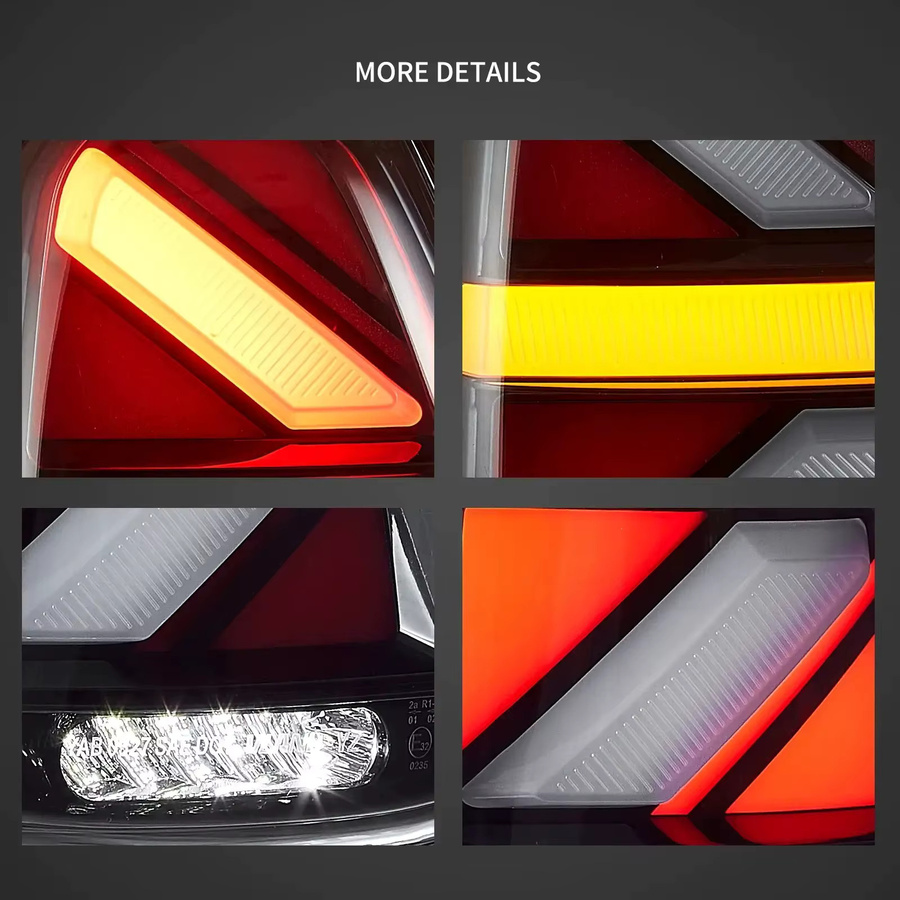 Vland II LED-Rücklichter mit bernsteinfarbenem sequentiellem Blinker für Mini Cooper 2. Generation R56 R57 R58 R59 in Orange und Rot - Bild 2