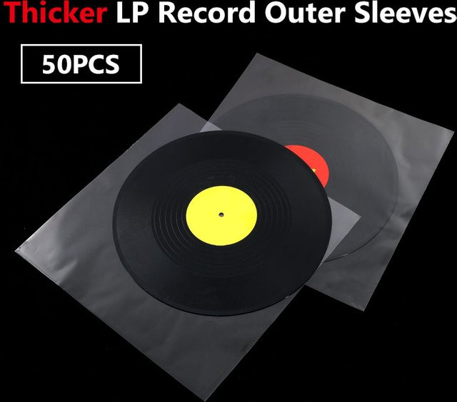 luxuglow 50 Stück LP-Schallplatten-Außenhüllen aus transparentem OPP zum Schutz deiner Schallplatten - Bild 1