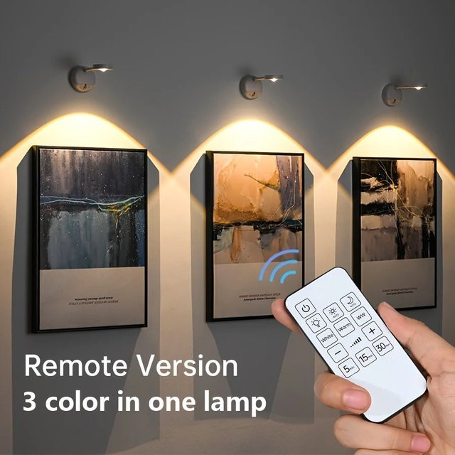 HPH USB aufladbare intelligente LED Wandlampe mit Bewegungssensor und Dimmfunktion in Weiß zur Beleuchtung von Bildern und Gemälden - Bild 1