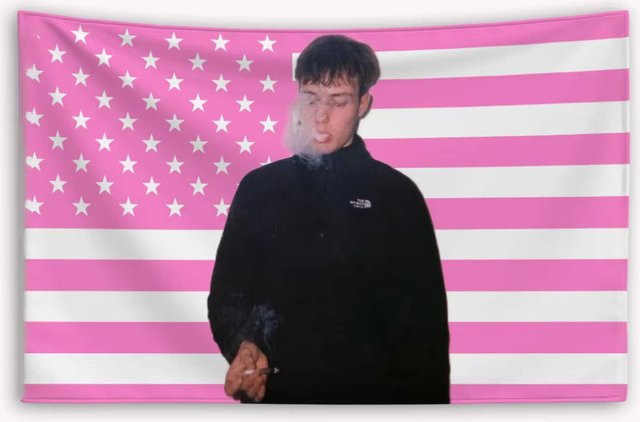 Yung Adisz Wandteppich mit amerikanischer Flagge, Mehrfarbig, B/H: 60 x 40 cm - Bild 1